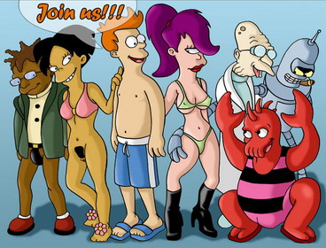 Sinful babes from Futurama cartoon  