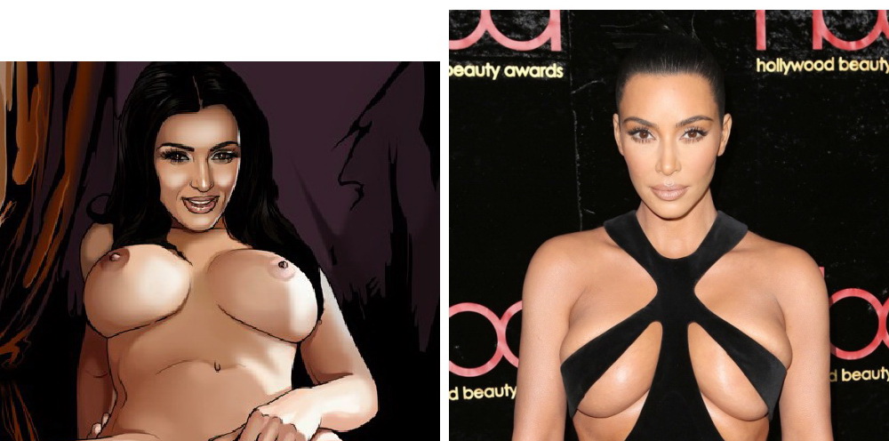 Kim Kardashian dress off in comics  